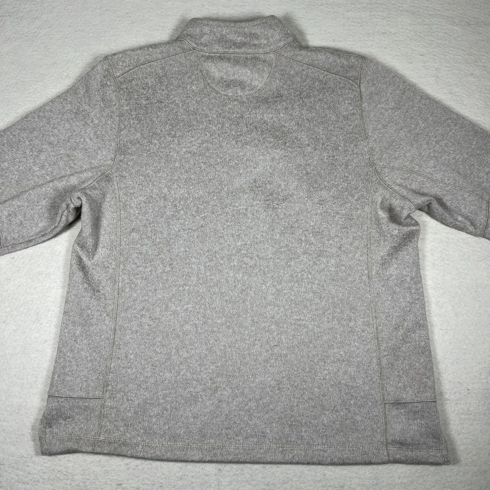 Woolrich Sweater Mens‎ Large Gray Fleece Snap Mock Neck Chest Pocket Pullover
